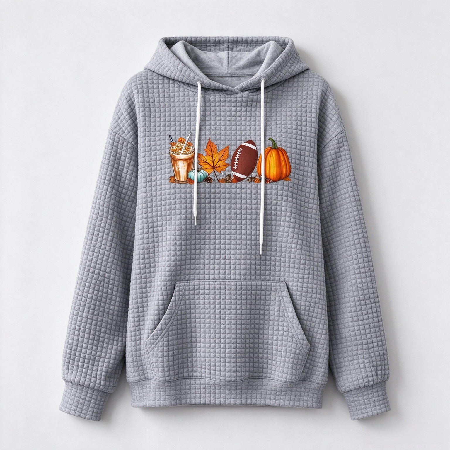 Christmas Graphic Waffle Hoodie for Women