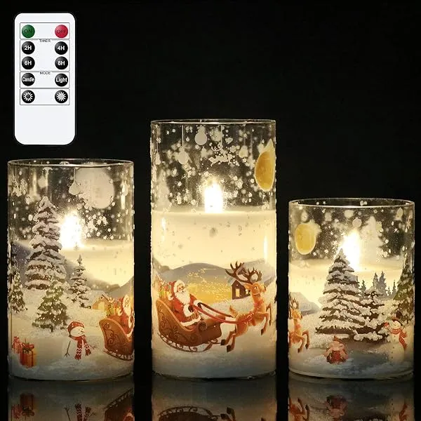 Remote Controlled Flickering LED Candles | Christmas Winter Home Decor