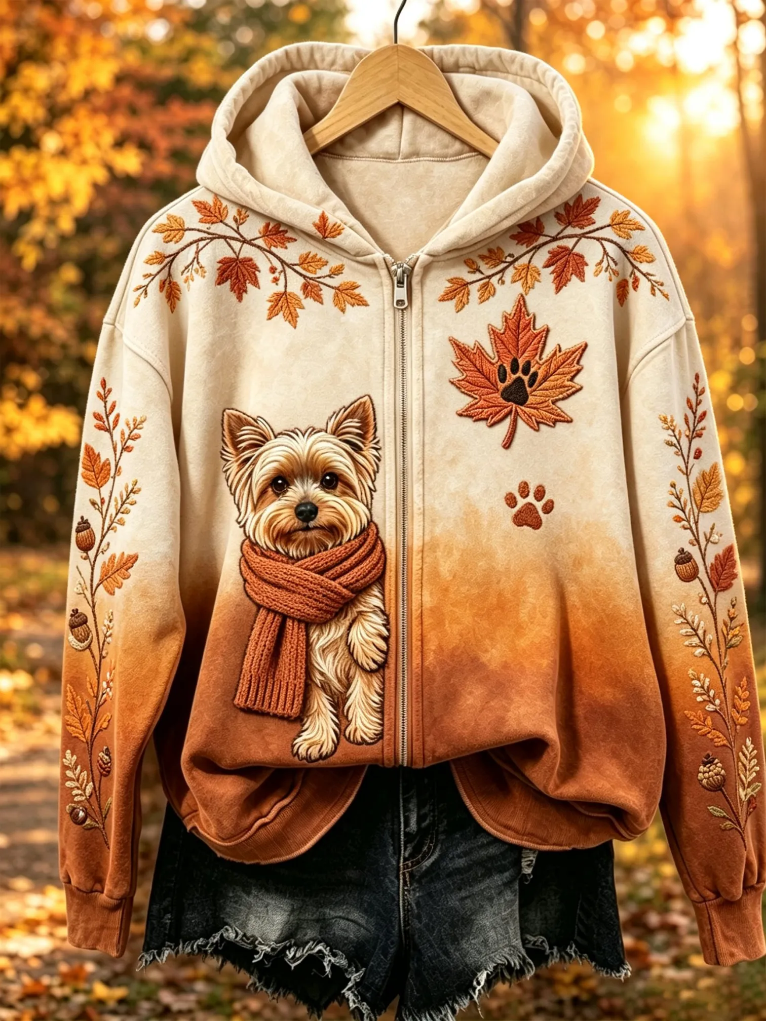 Women's Autumn Print Hoodie