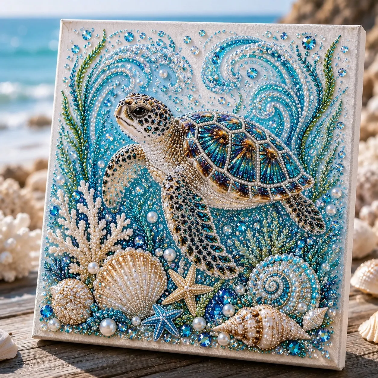 🔥 Last Day 49% OFF - 🌊✨ Ocean Theme Pearl Art DIY Kit – Relaxing DIY Craft to Create Stunning Coastal Artwork (📦Buy 2 Free Shipping)