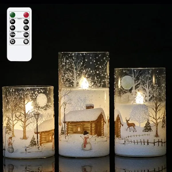 Remote Controlled Flickering LED Candles | Christmas Winter Home Decor