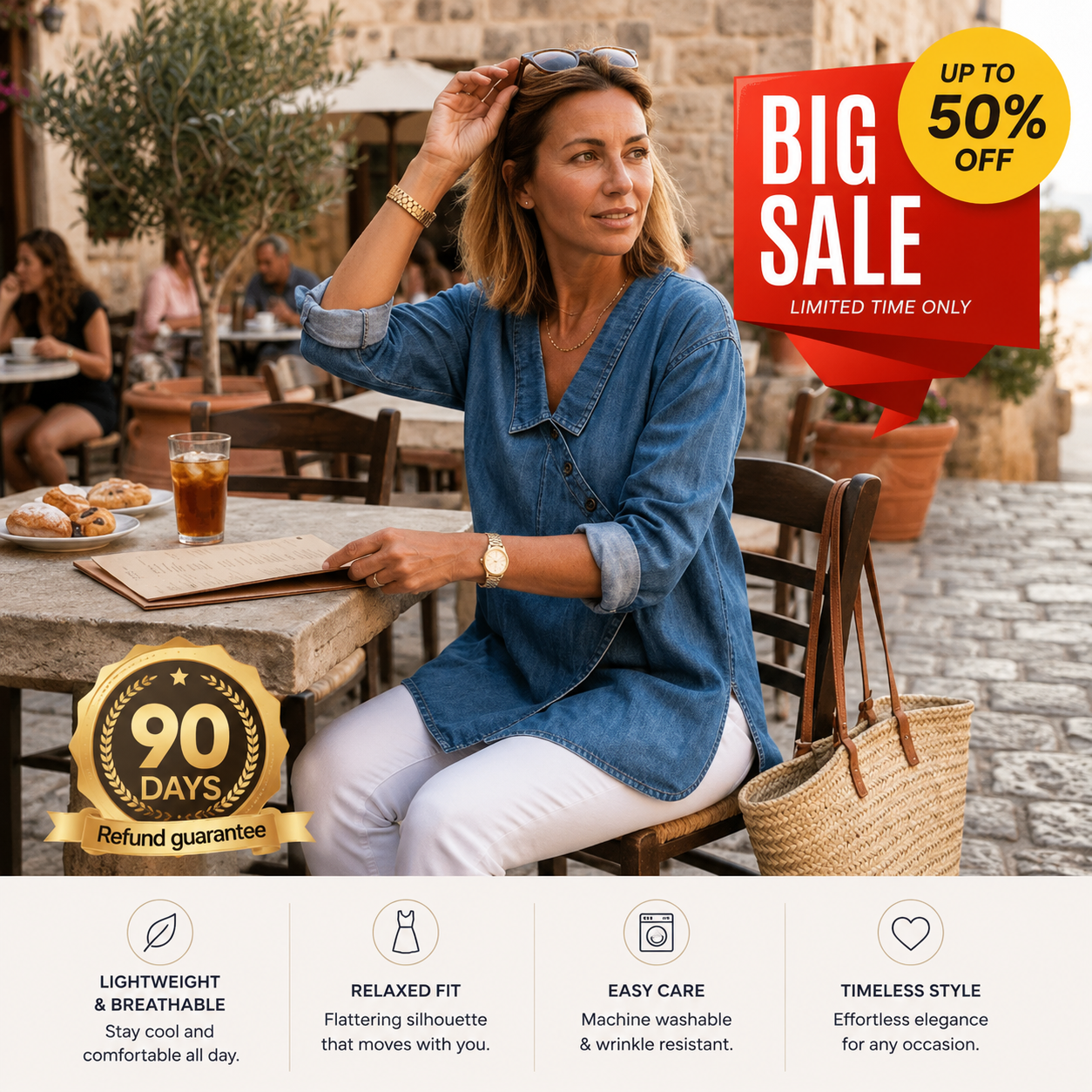 50% OFF Diagonal Button Lapel Blouse – Elegant Office Look, No Cling Fit