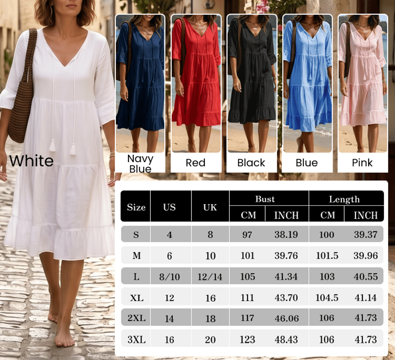 Flared Half Sleeve Tie Waist Dress