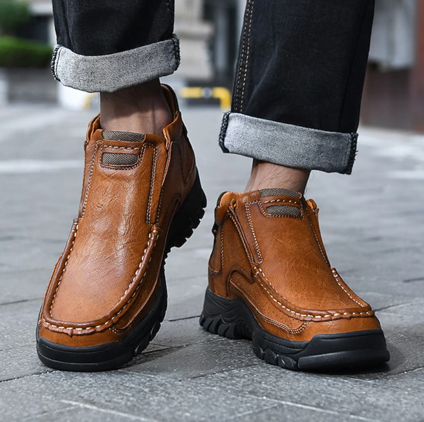Men's Waterproof Comfort Ankle Boots, Easy Slip-On Design with Reliable Non-Slip Grip for Everyday Adventures