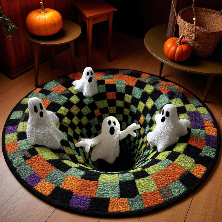 🔥Limited Time 👻💀 Halloween 3D Optical Illusion Ghost & Skeleton Rug