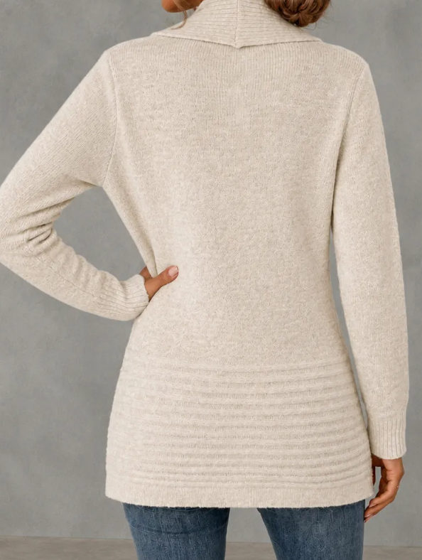  Double-Breasted Belted Knit Cardigan