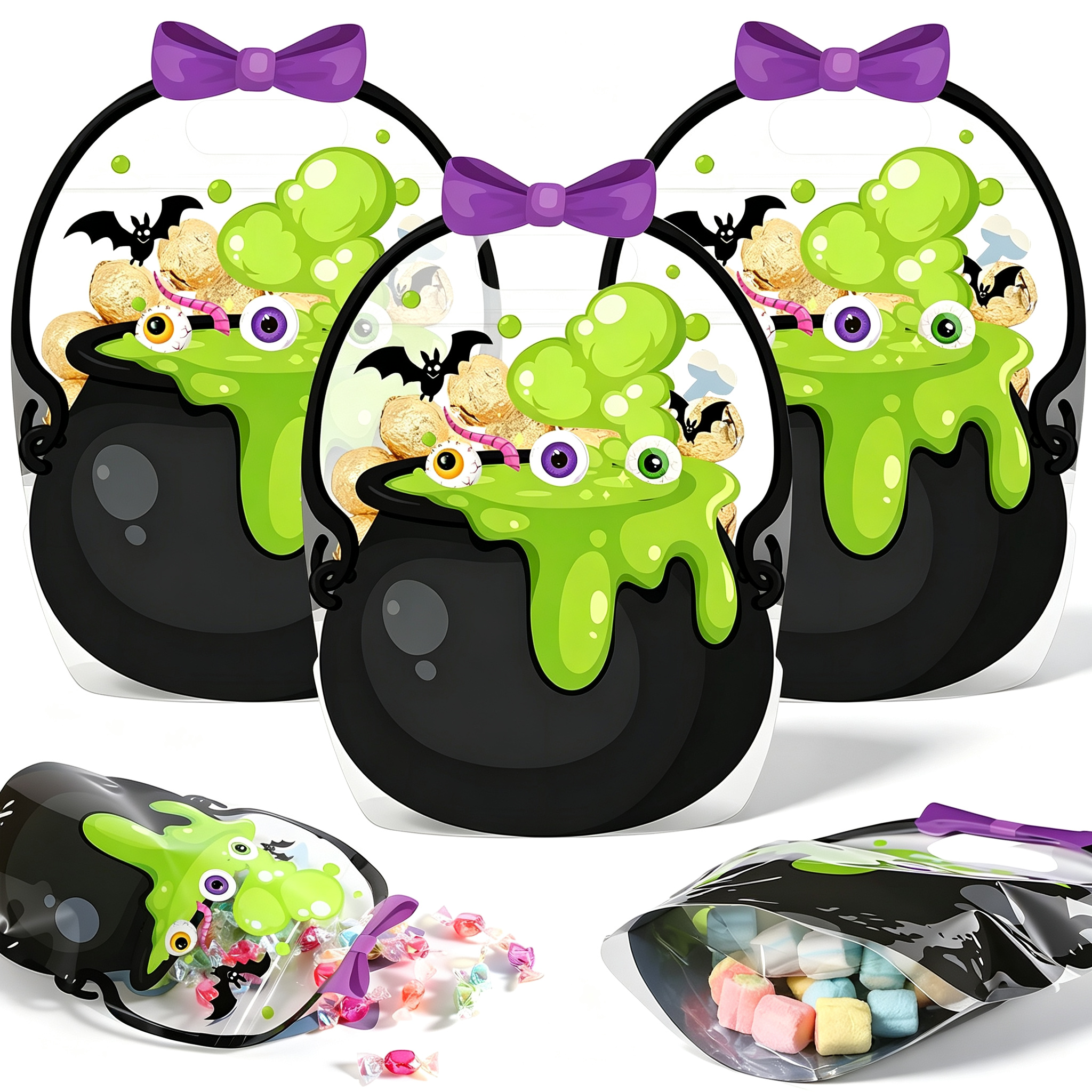 👻Halloween Bestsellers-50%off🎃Halloween Transparent Pumpkin Favor Bags✨Perfect for Party, Trick-or-Treat, Classroom Gifts
