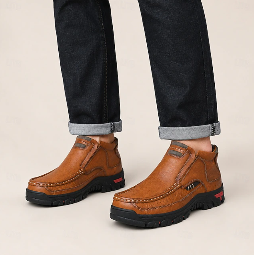 Men's Waterproof Comfort Ankle Boots, Easy Slip-On Design with Reliable Non-Slip Grip for Everyday Adventures