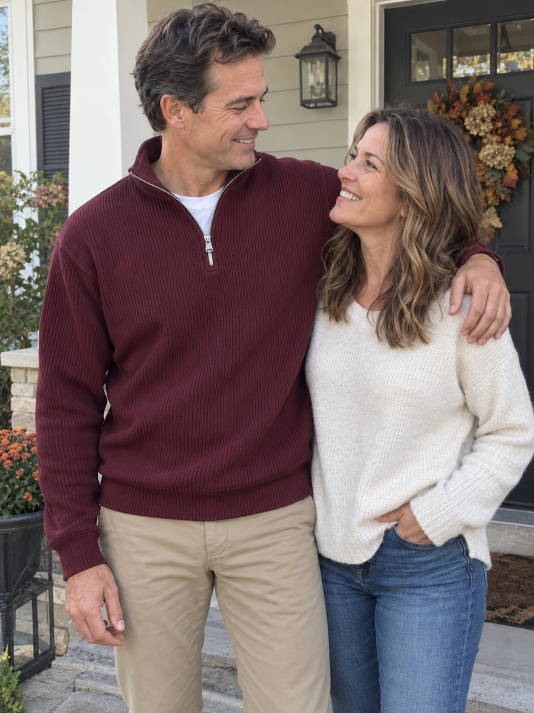 Men’s Textured Quarter-Zip Sweater – Easy Everyday Style