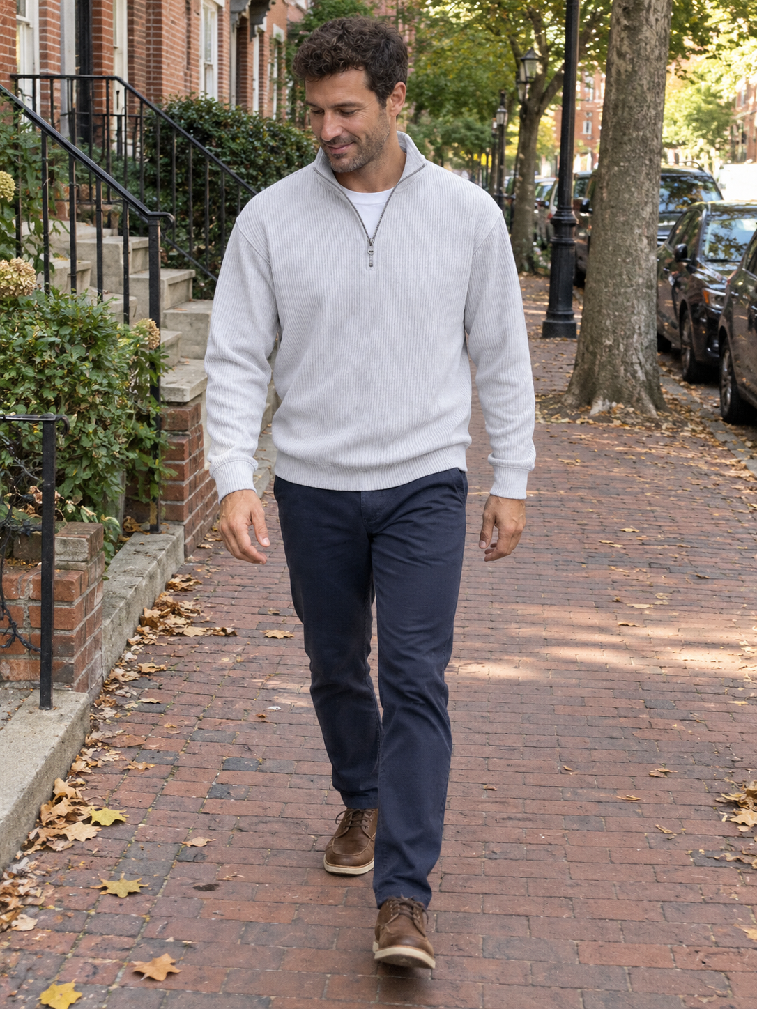 Men’s Textured Quarter-Zip Sweater – Easy Everyday Style