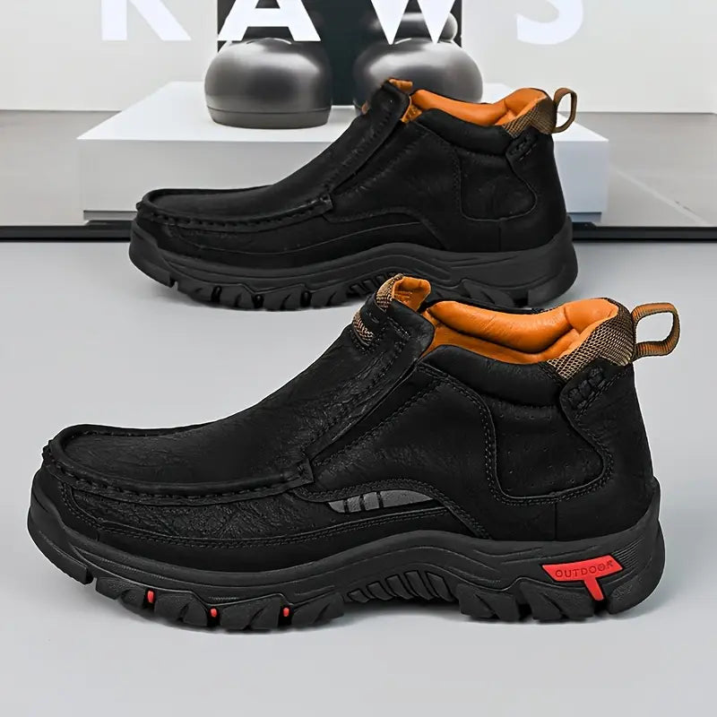 Men's Waterproof Comfort Ankle Boots, Easy Slip-On Design with Reliable Non-Slip Grip for Everyday Adventures