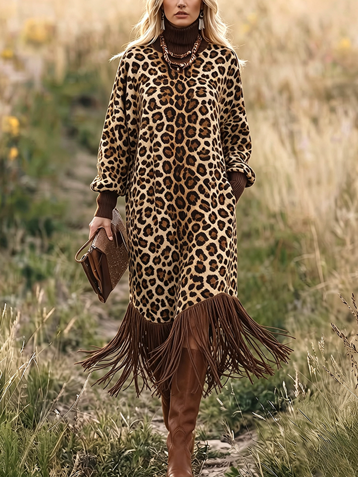 🔥 New Season Favorite — The Boho Chic Wild Leopard Fringe Dress You’ll Wear Everywhere
