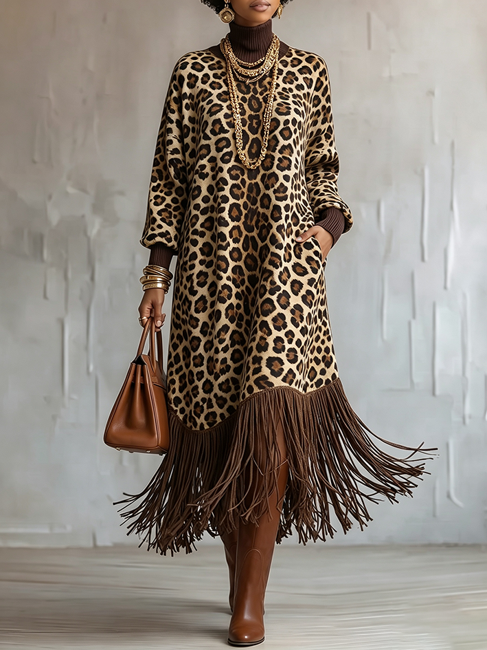 🔥 New Season Favorite — The Boho Chic Wild Leopard Fringe Dress You’ll Wear Everywhere