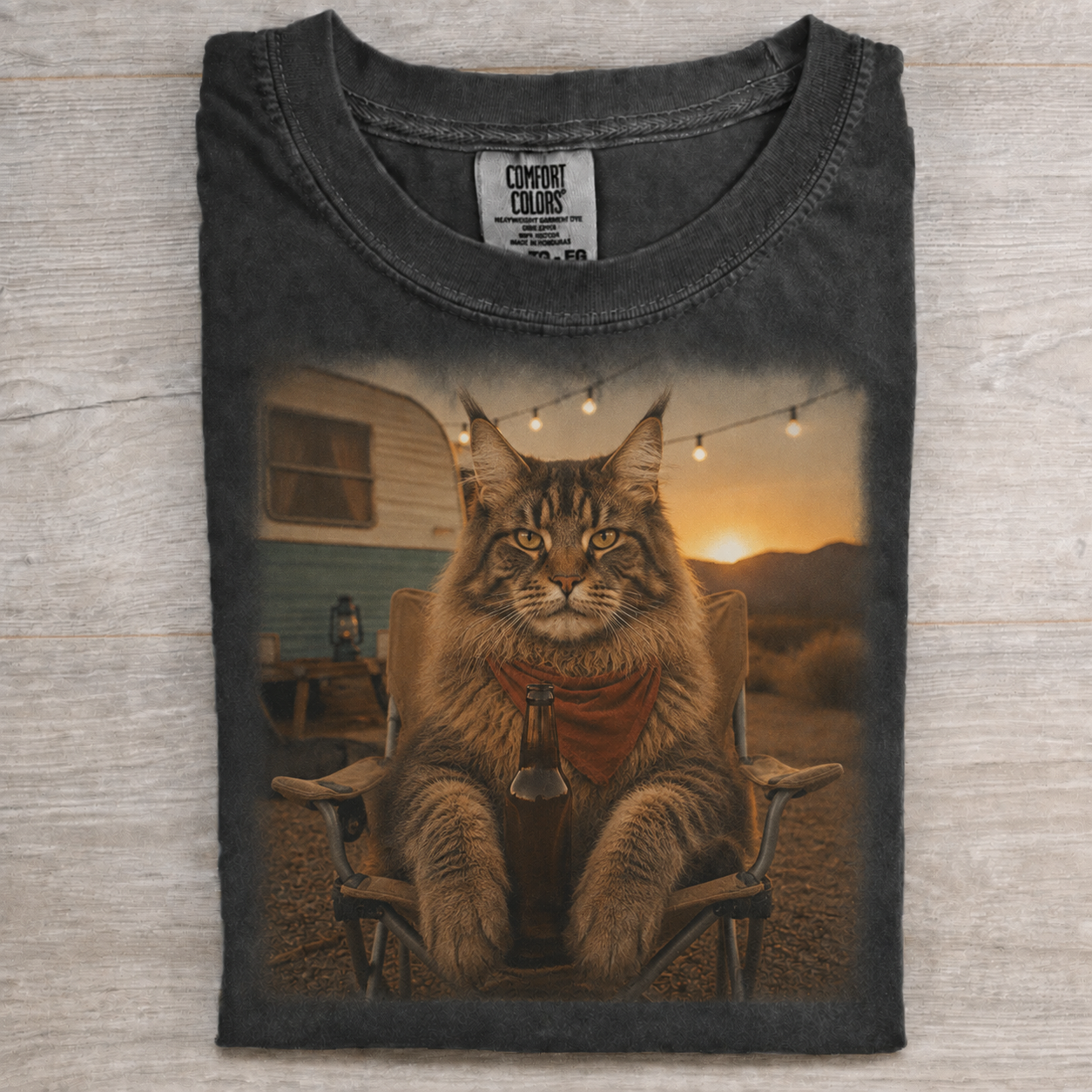 Maine Coon Camper Beer T-shirt