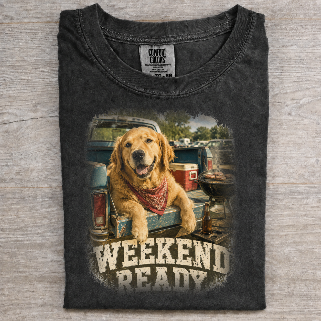 Golden Retriever Weekend Ready Tailgate T-shirt