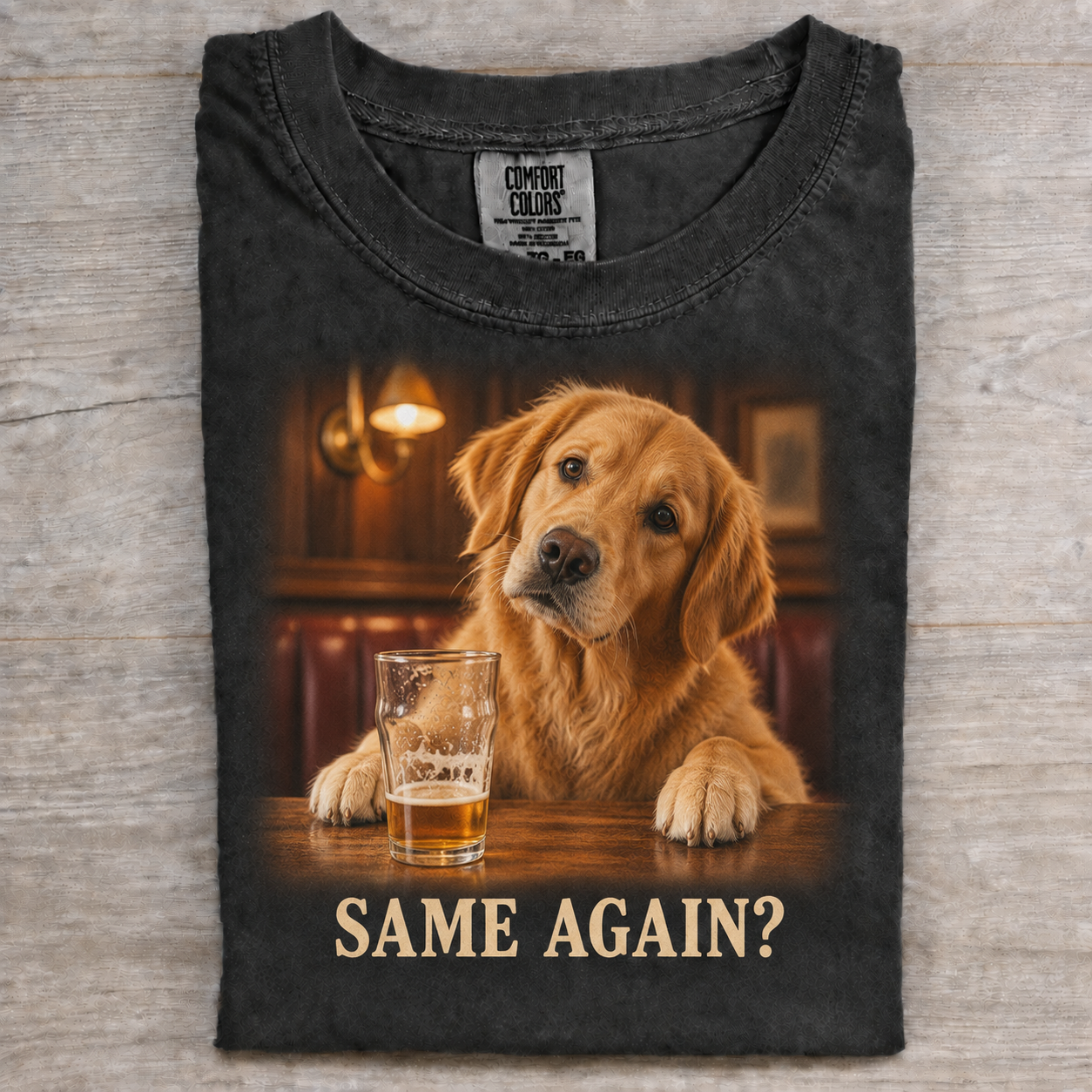 Golden Retriever Same Again Pub T-shirt