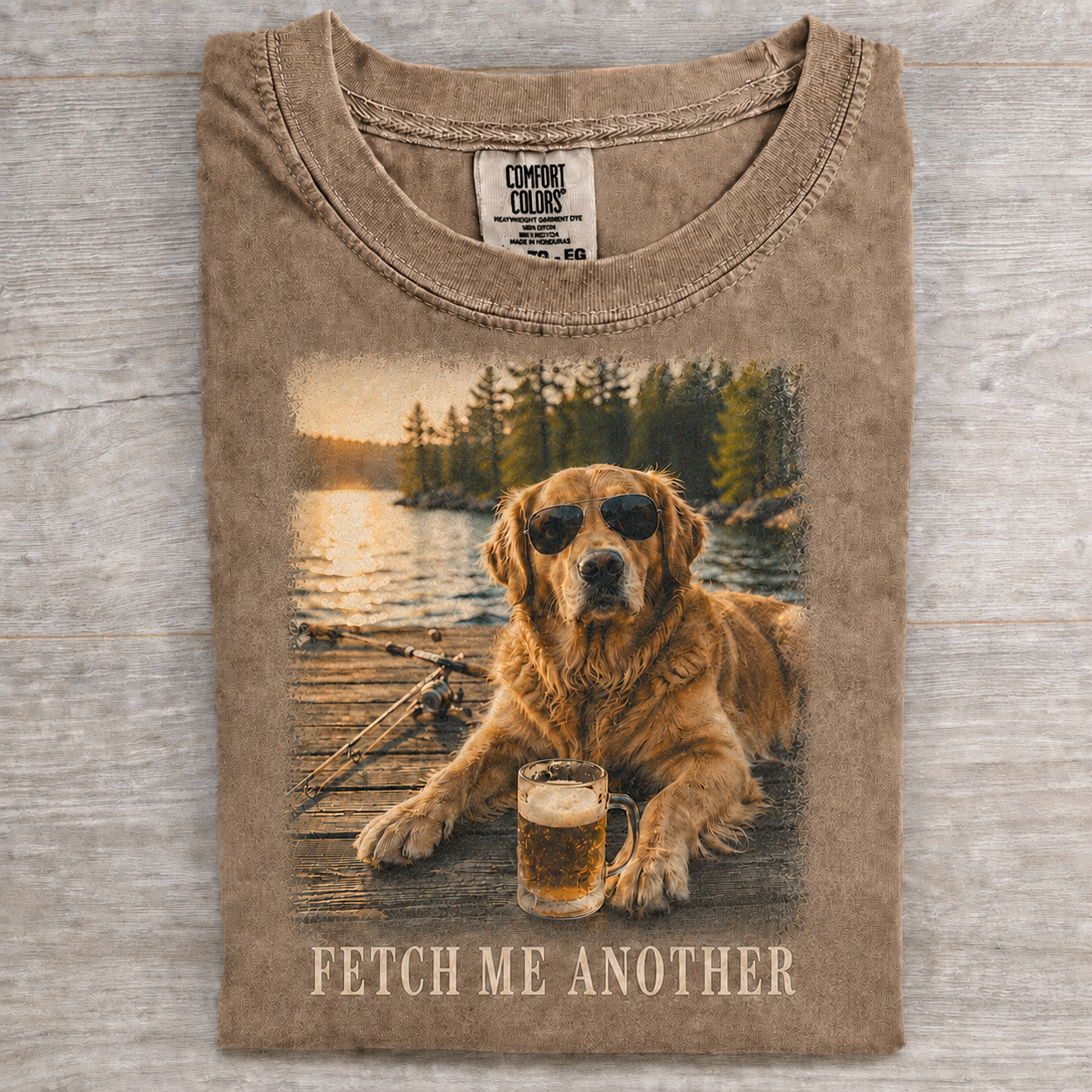 Fetch Me Another Golden Retriever T-shirt - Khaki