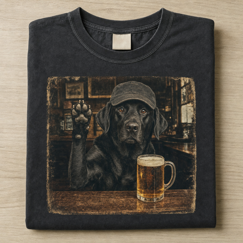 Black Lab Pub Toast Baseball Cap T-shirt