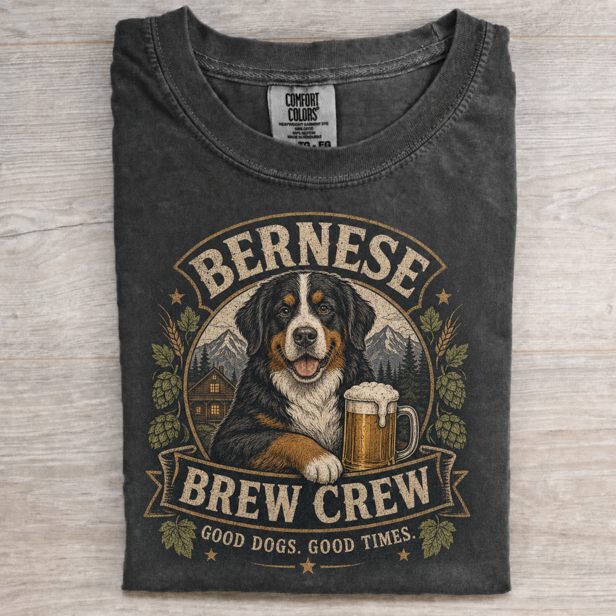 Bernese Mountain Dog Drinking Beer T-shirt image 2