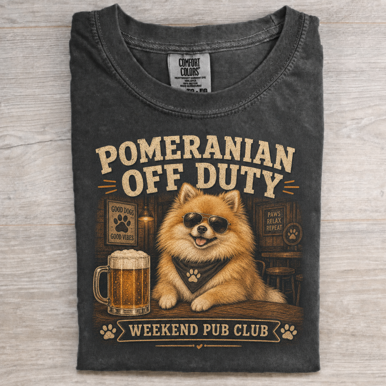 Pomeranian Drinking Beer T-shirt image 1