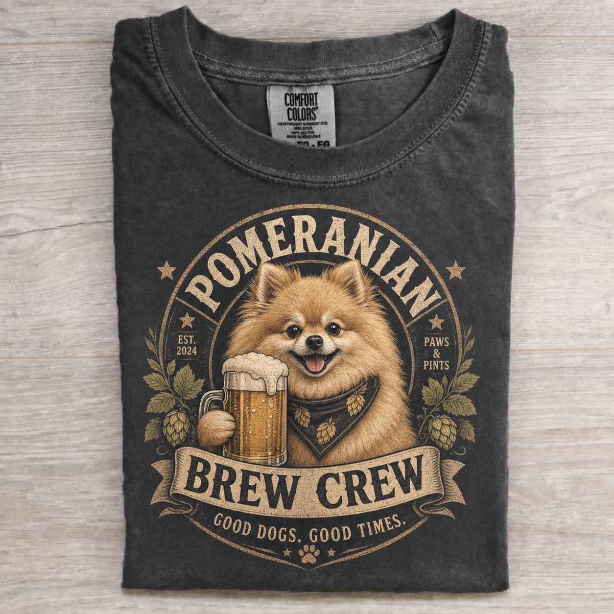 Pomeranian Drinking Beer T-shirt image 2