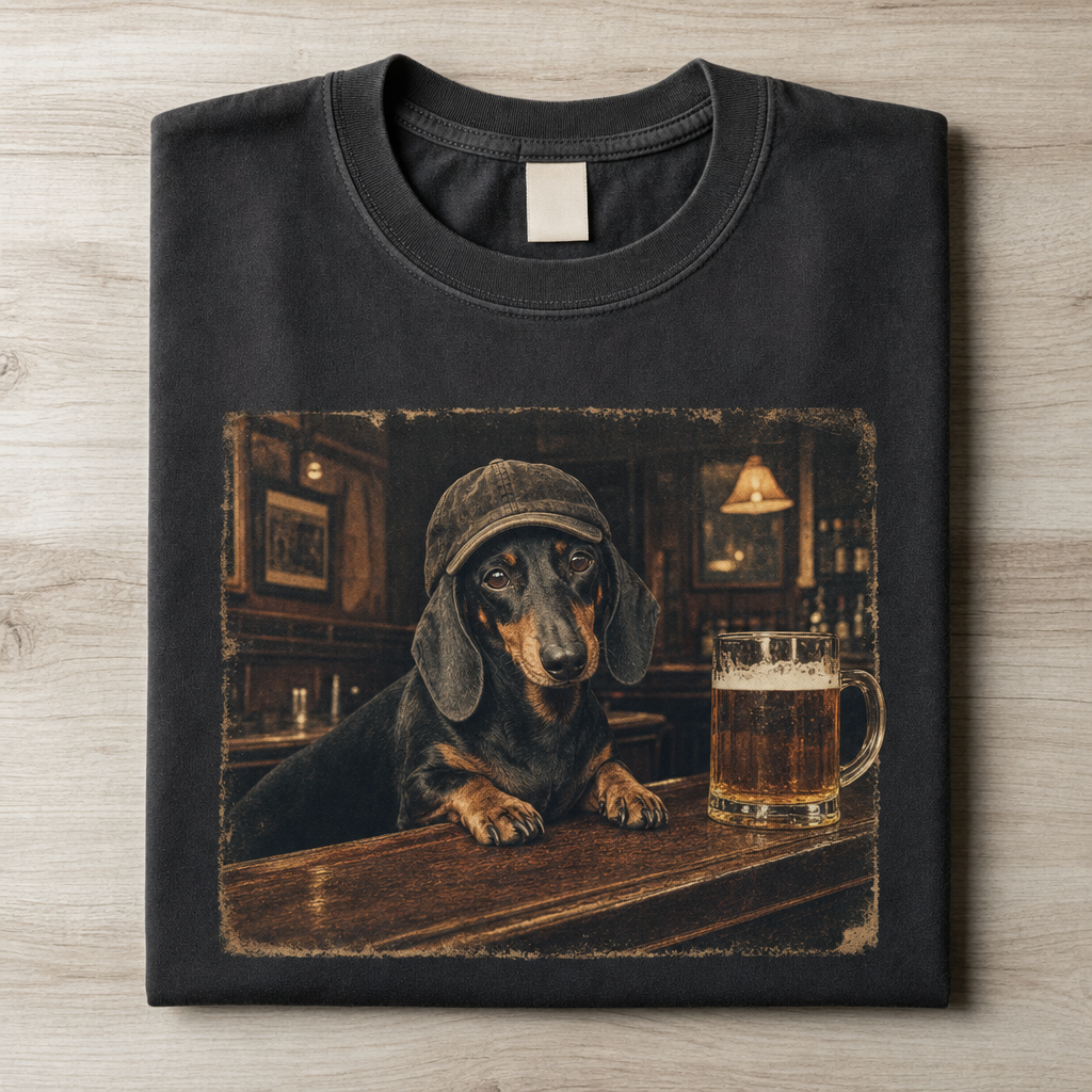 Dachshund Pub Beer Flat Cap T-shirt