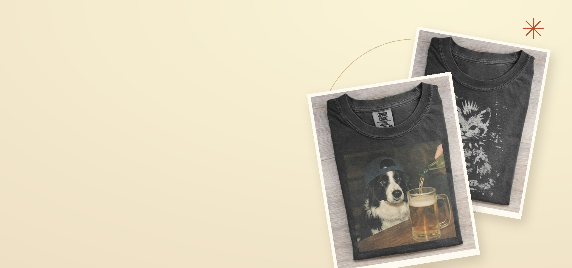 Dog and cat graphic T-shirts