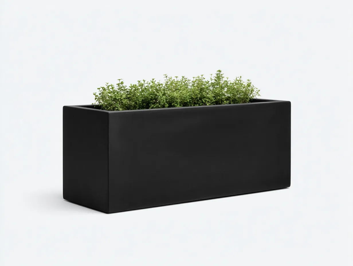 Pot à fleurs en métal 120×35×40 cm - noir - balcon et terrasse style contemporain-Pavoradohome