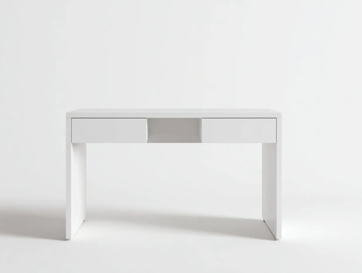 Bureau de travail 120×60×75 cm - blanc et argent - style minimaliste pour bureau-Pavoradohome