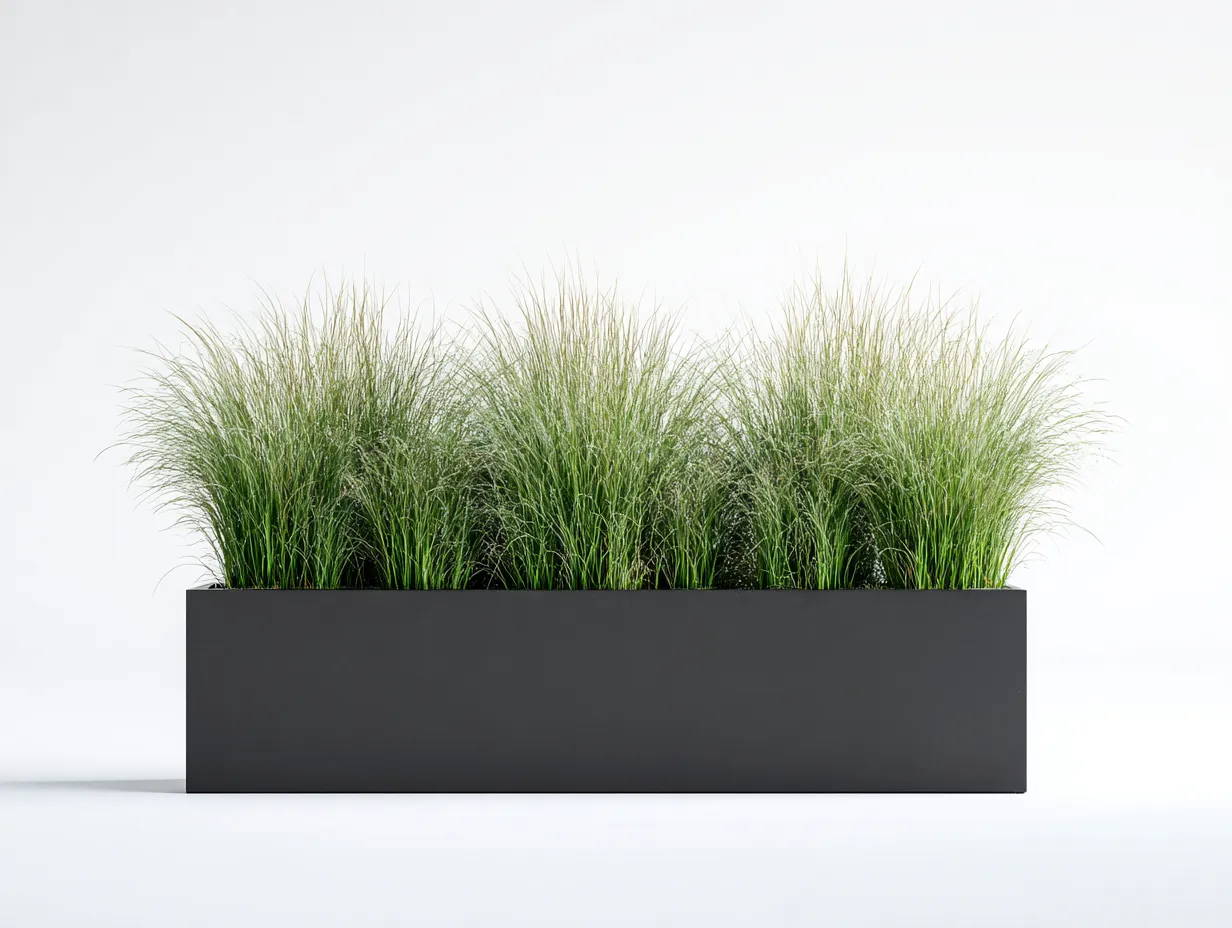 Pot à fleurs rectangulaire en matériau composite 100×30×45 cm - gris clair - pour balcon style contemporain-Pavoradohome