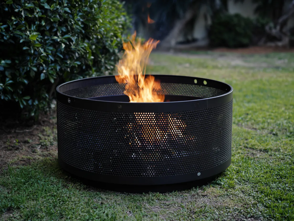 Brasero de jardin en acier 78×78×42 cm - noir - pour balcon et terrasse-Pavoradohome