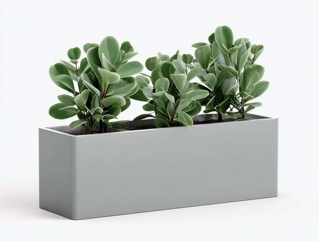 Pot à fleurs en métal 100×30×45 cm - noir - pour balcon style contemporain-Pavoradohome