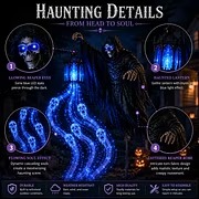 Solar-Powered Haunted Halloween Scene Garden Lights