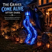 Solar-Powered Haunted Halloween Scene Garden Lights