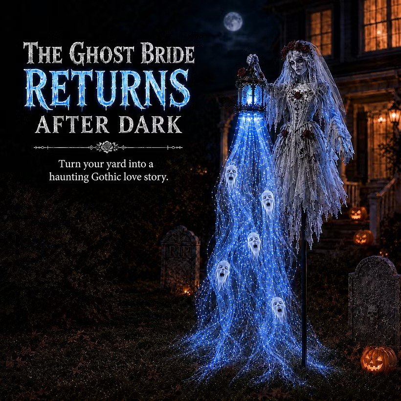 Solar-Powered Haunted Halloween Scene Garden Lights