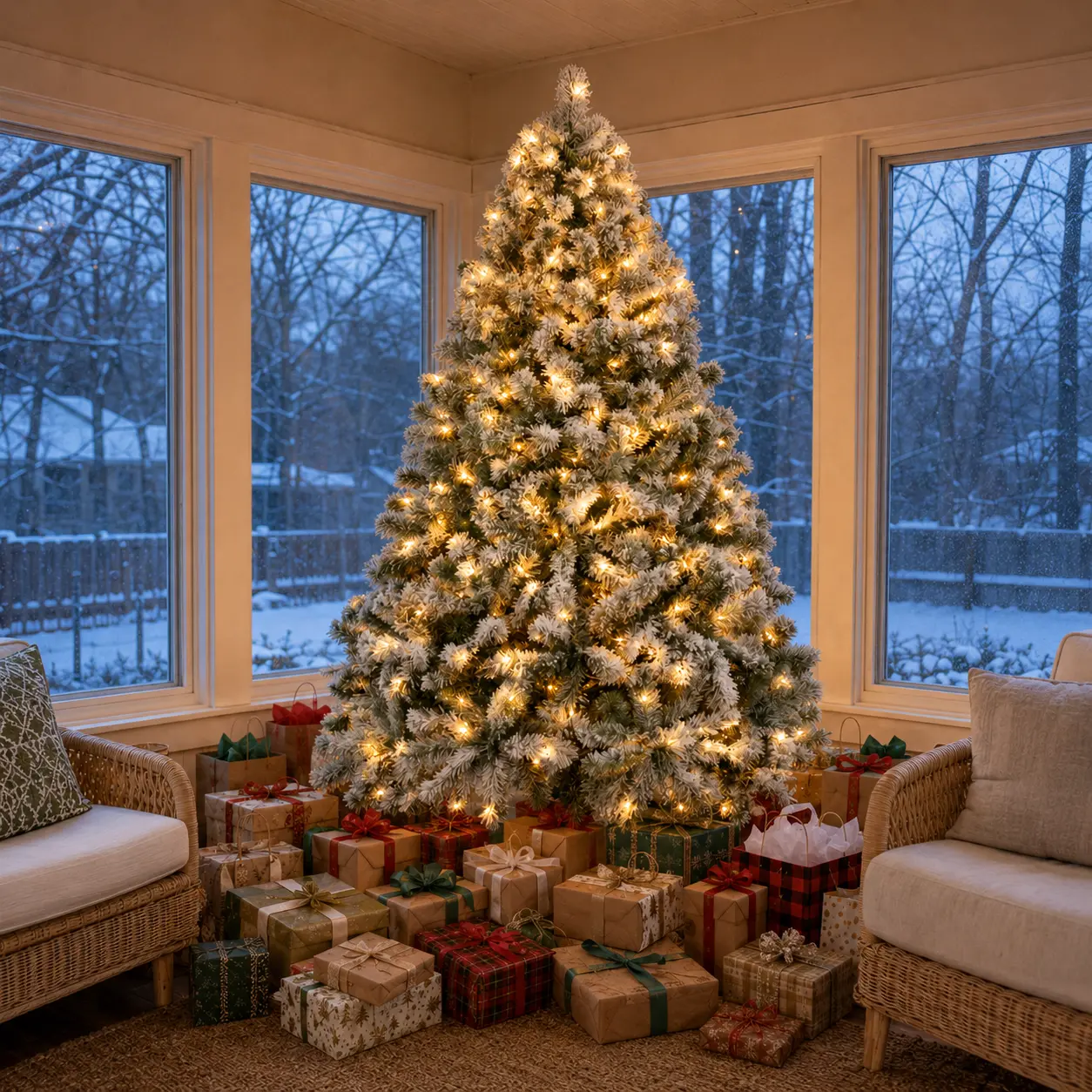 Pre-lit artificial Christmas tree product image 1