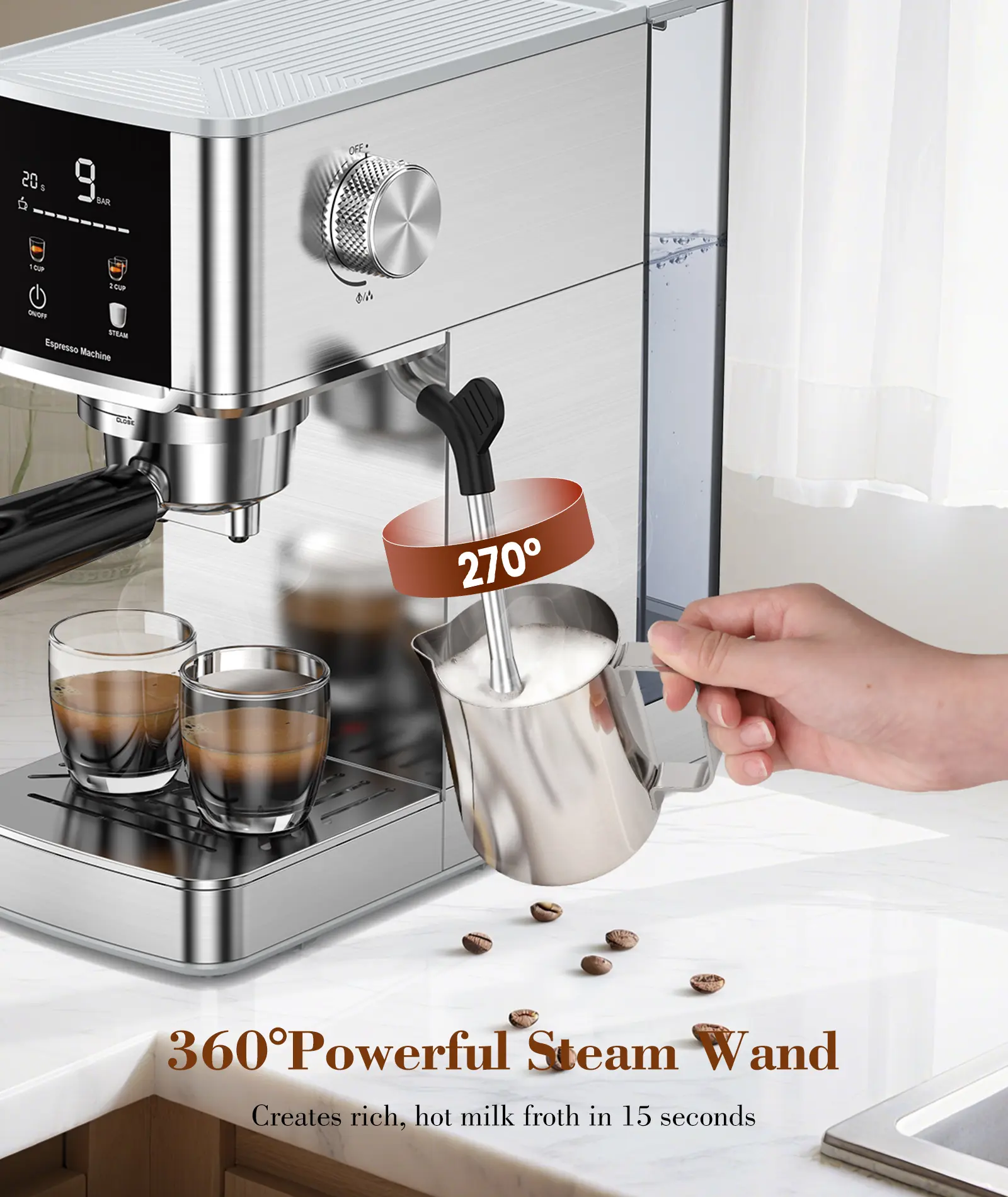 20 Bar Stainless Steel Drip Coffee Maker