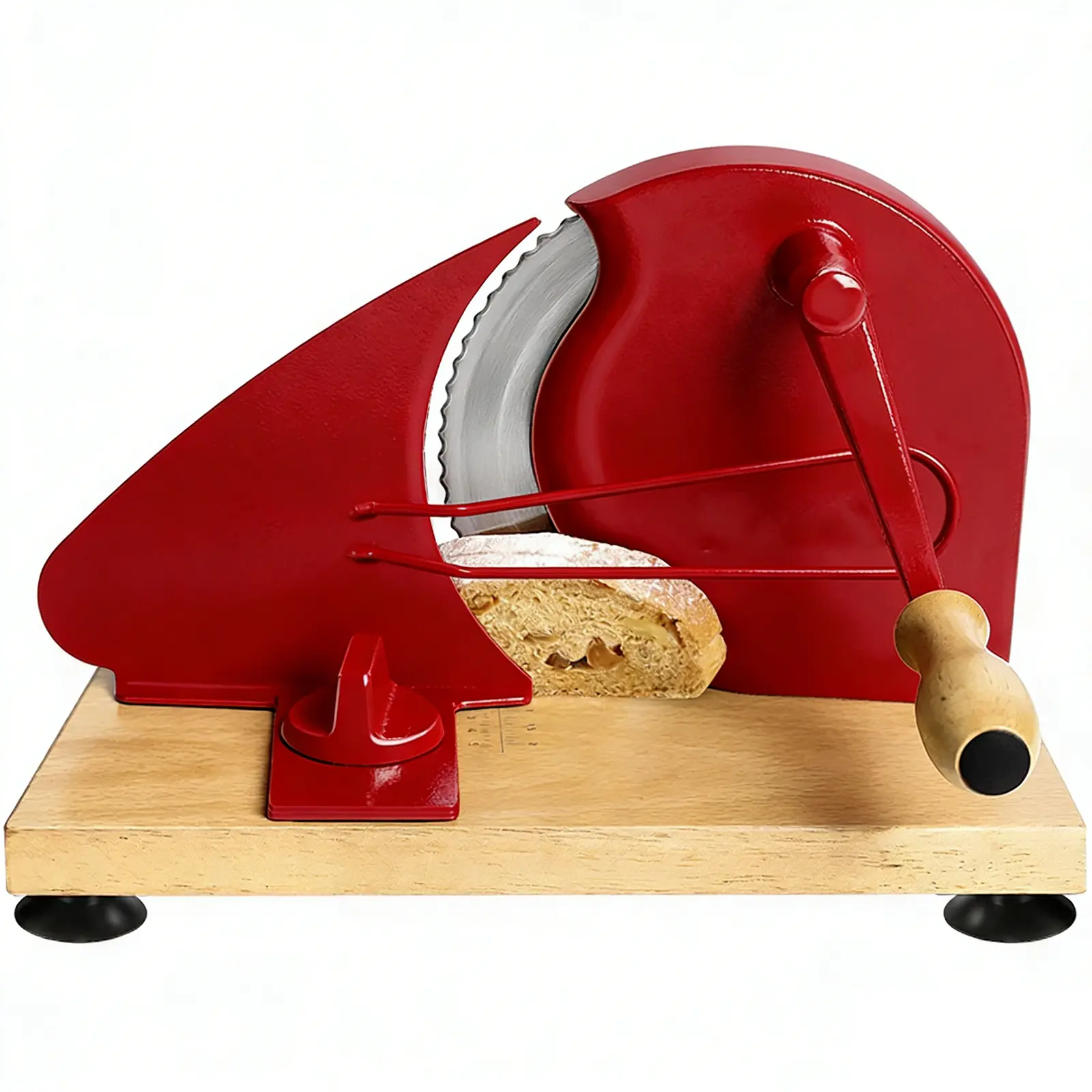 Manual Bread Slicer Adjustable Thickness with Solid Wood Base – Kitchenware