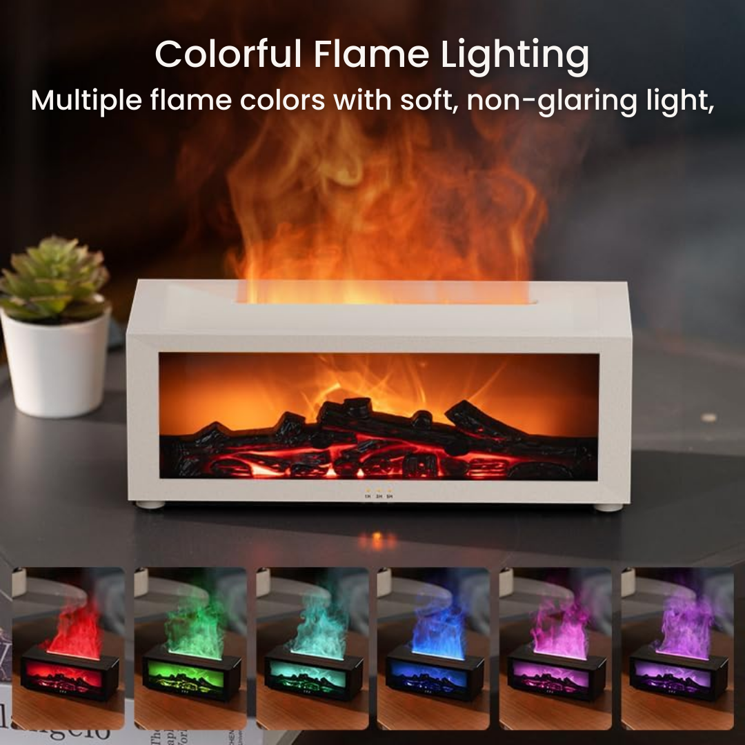 White diffuser multicolor flame lighting