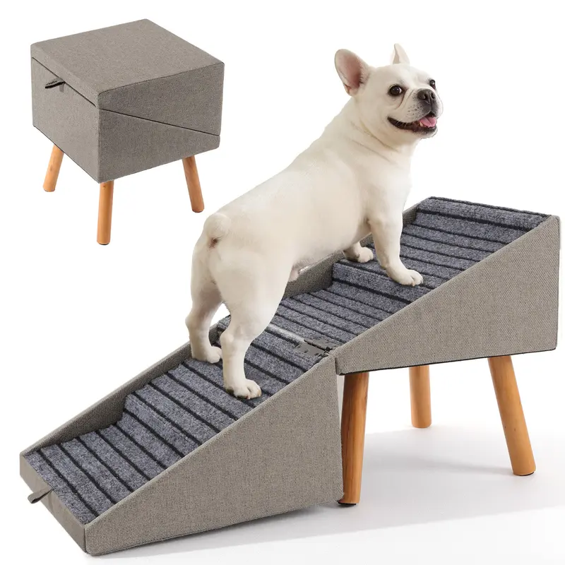 17-inch dog stairs ramp - Linen Brown
