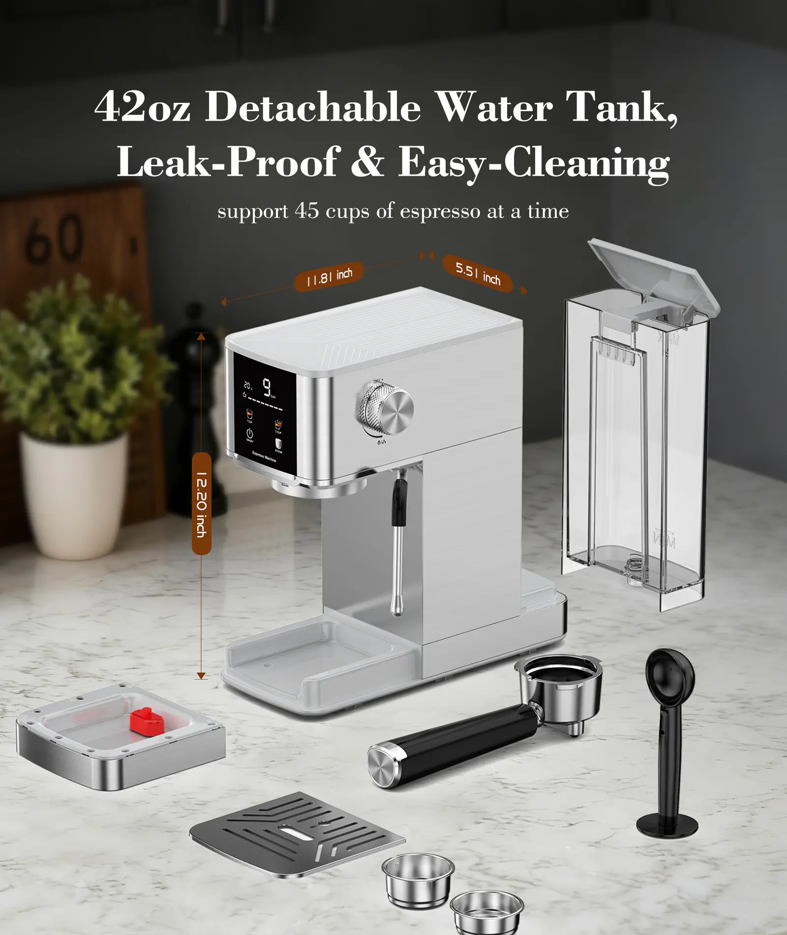 20 Bar Stainless Steel Drip Coffee Maker