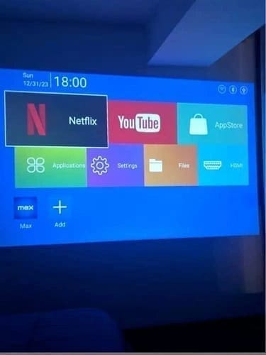 Customer bedroom projector setup