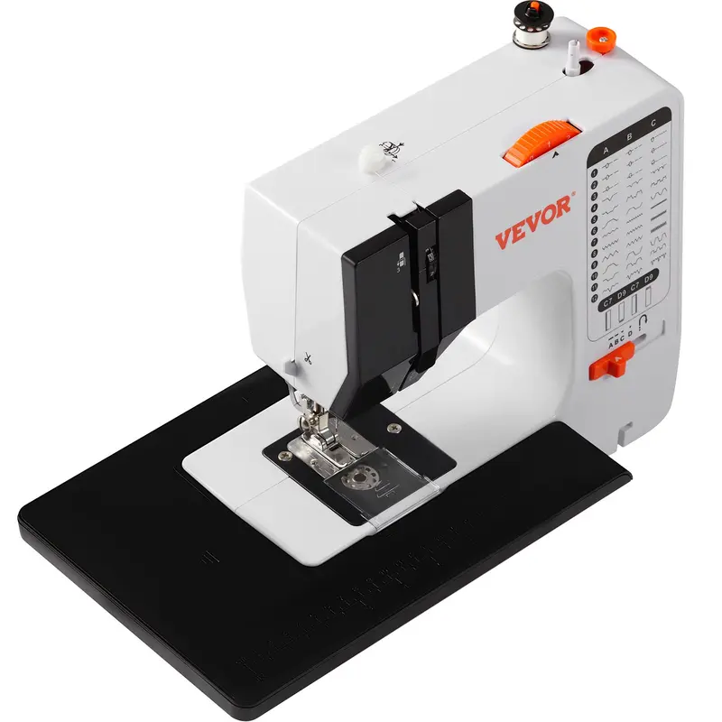 【toolupgrade】VEVOR Sewing Machine, Portable Sewing Machine for Beginners with 38 Built-in Stitches Reverse Sewing, Dual Speed Sewing Machine with Extension Table Foot Pedal, Accessory Kit Family Home Travel