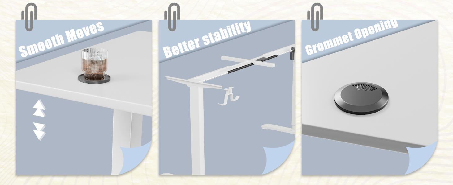 L-shaped desk assembly and accessories
