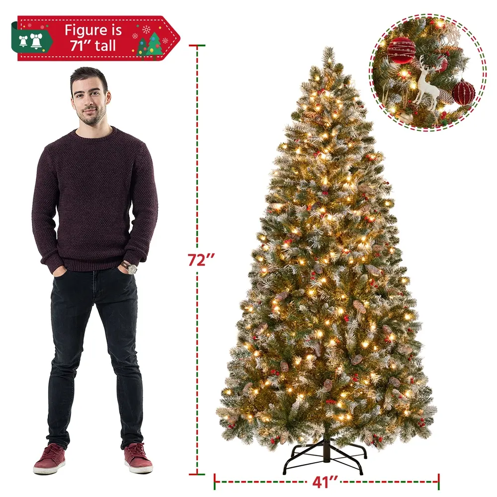 Artificial Christmas tree - Pinecones with lights-6FT