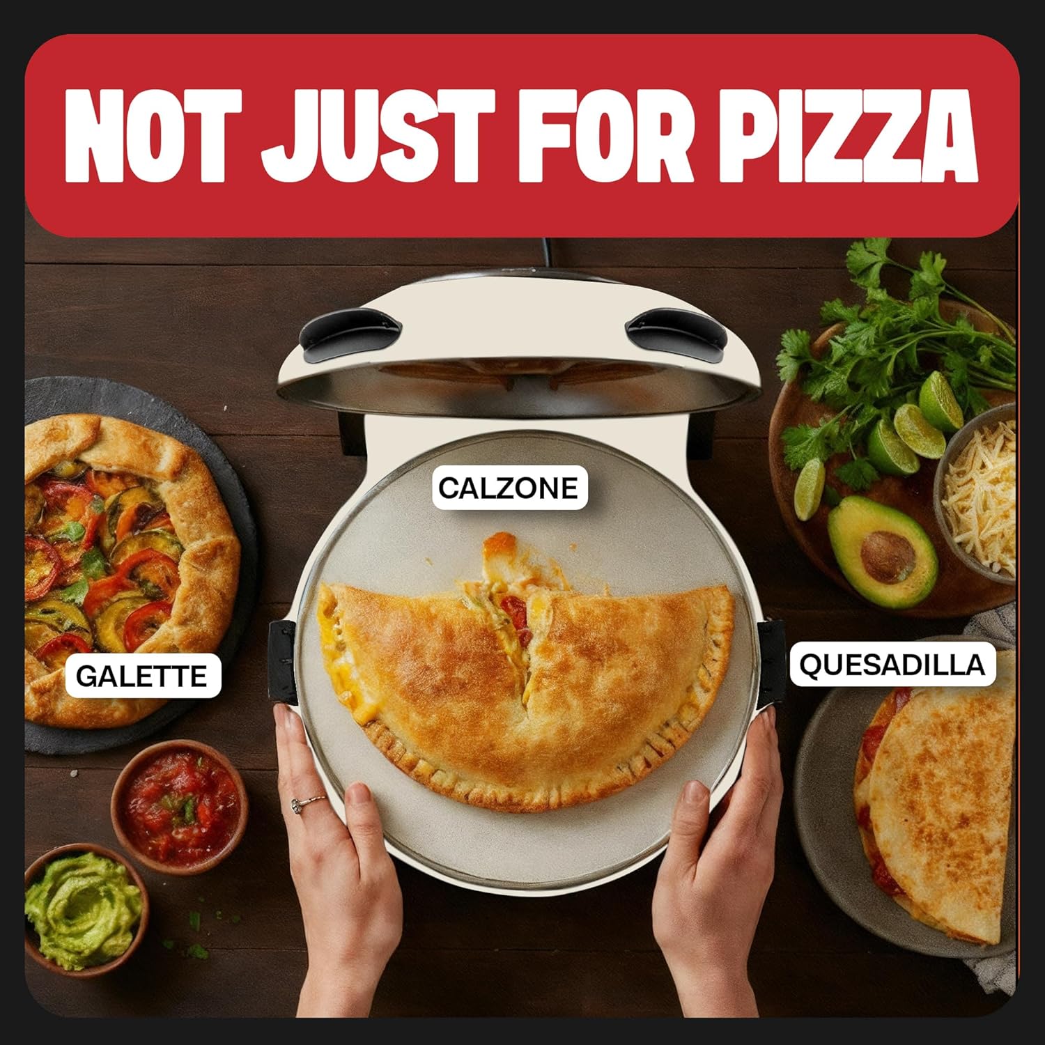 Compact electric countertop pizza oven