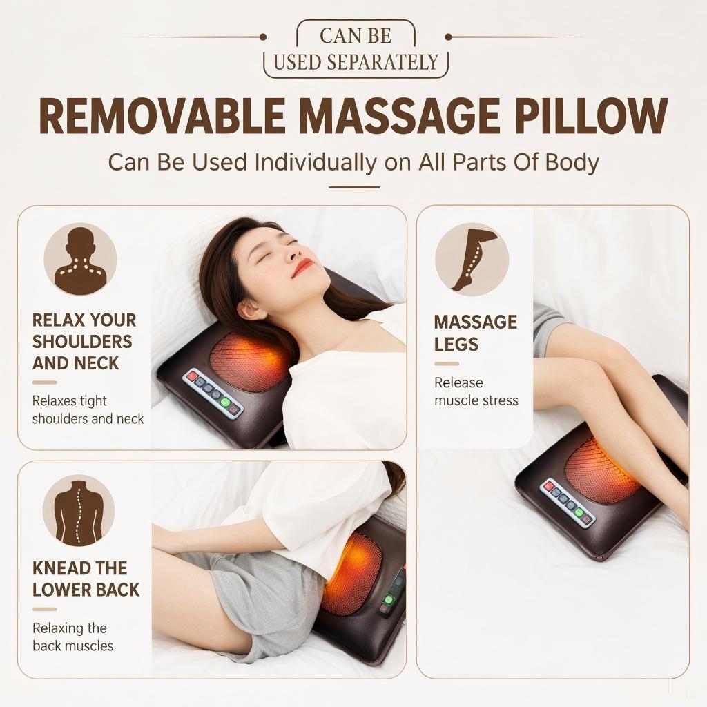 Massage mat back waist and leg zones