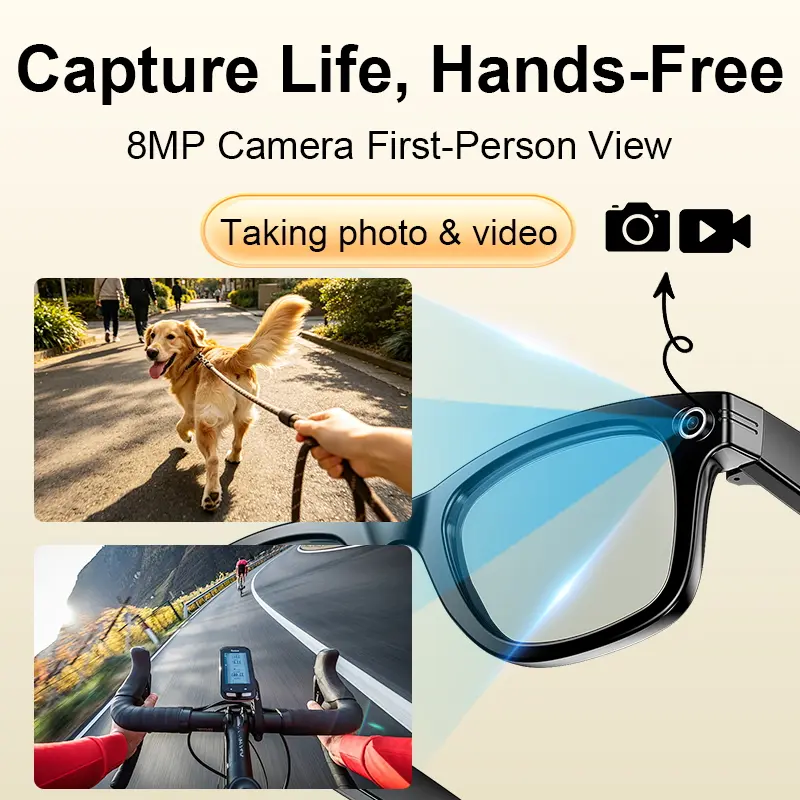 Bluetooth Smart Glasses with 8MP Camera