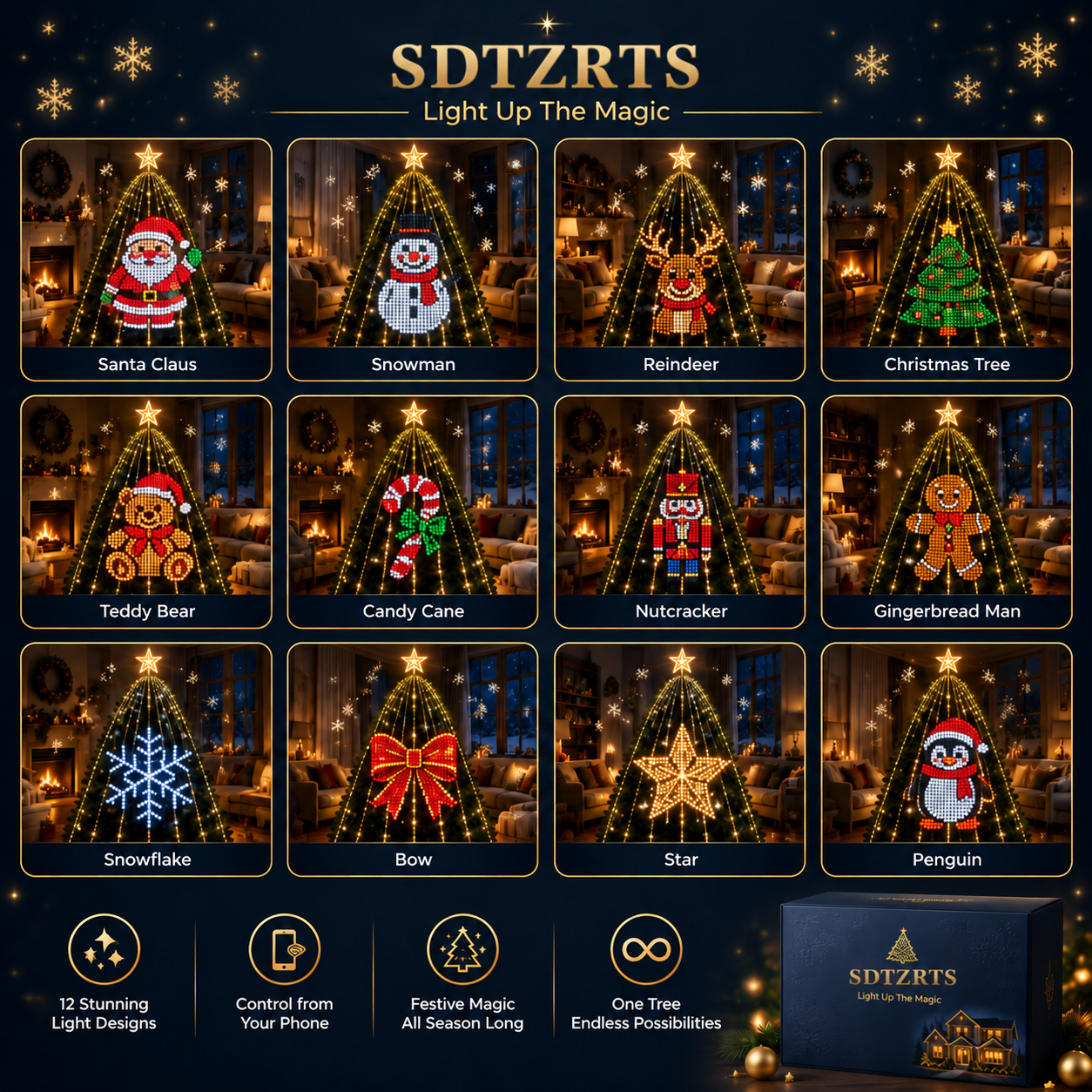 Smart Christmas Tree Lights – App Control, Music Sync & DIY Designs