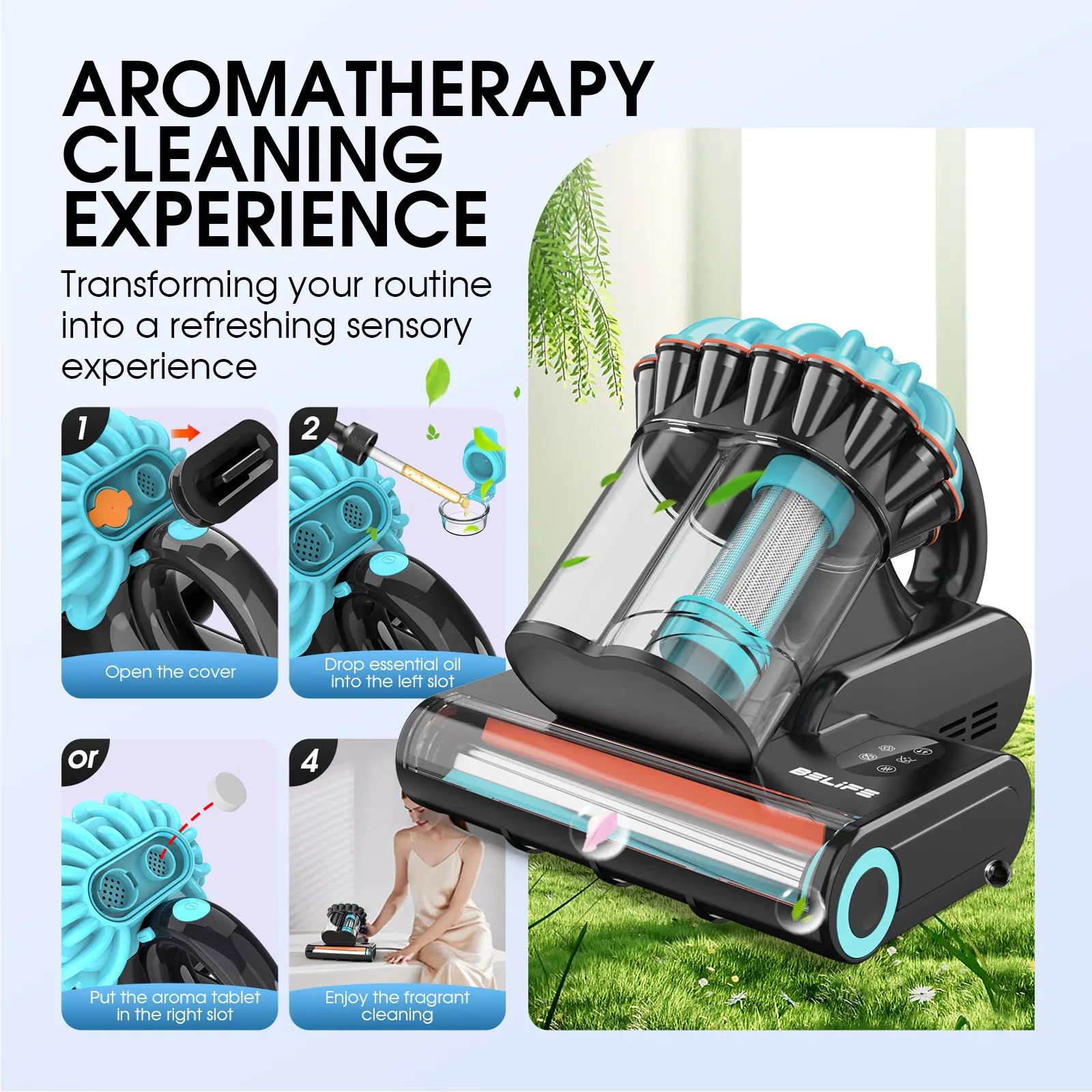 Rotating brush mattress vacuum